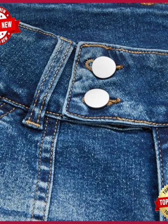 Wide Leg Stretch Denim Jeans Low Rise Straight Fit Flare Pants - Picture 6 of 7